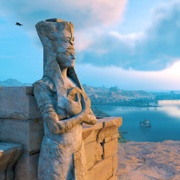 statue overseeing the sea in alexandria